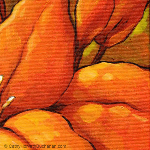 orange blossom painting detail 1 by cathy horvath buchanan