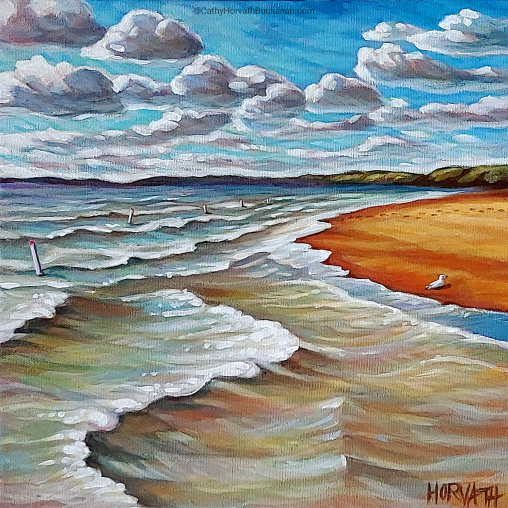 Pierside Waves - Original Painting by artist Cathy Horvath Buchanan