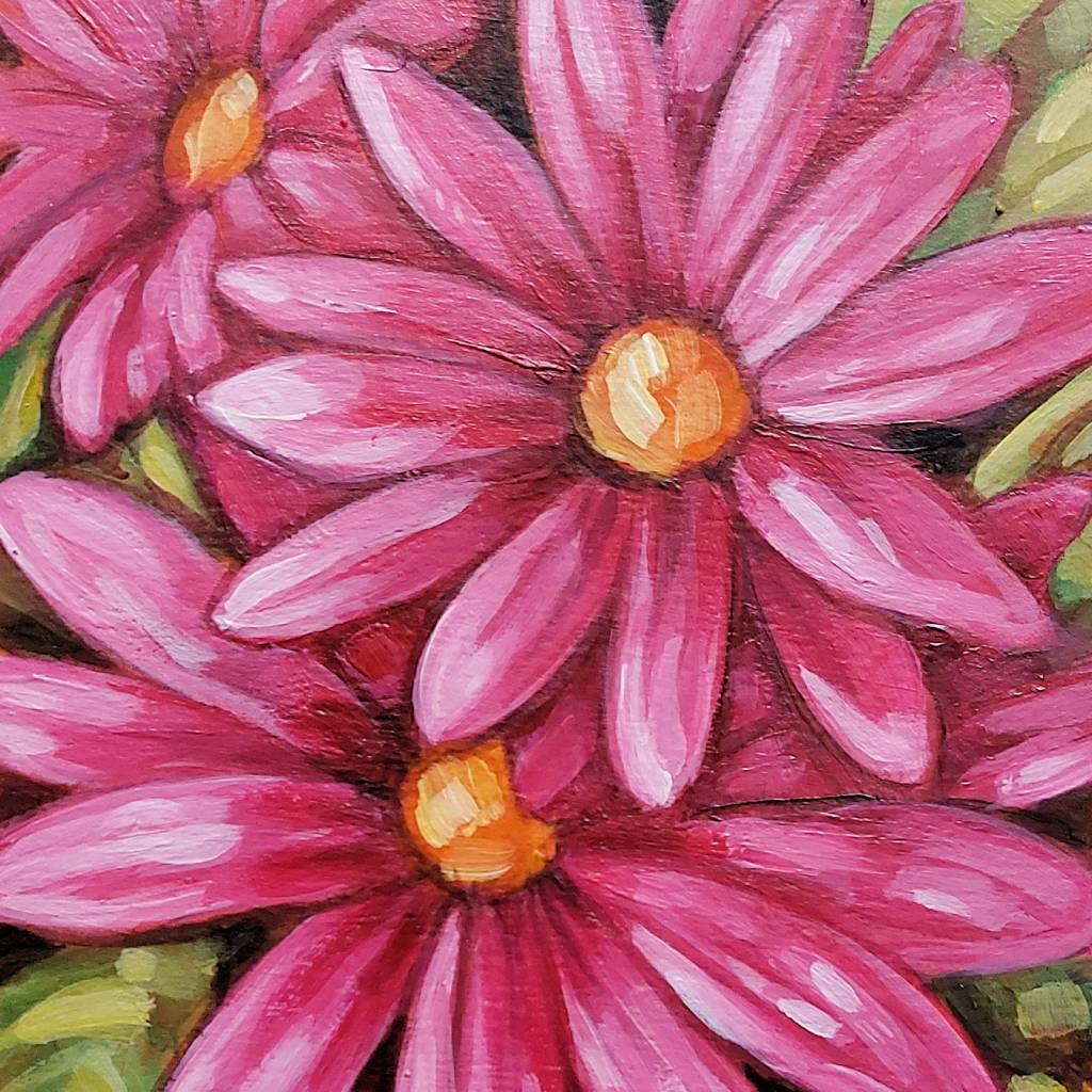 DAY 16 - Pink Mums Original Painting a Day