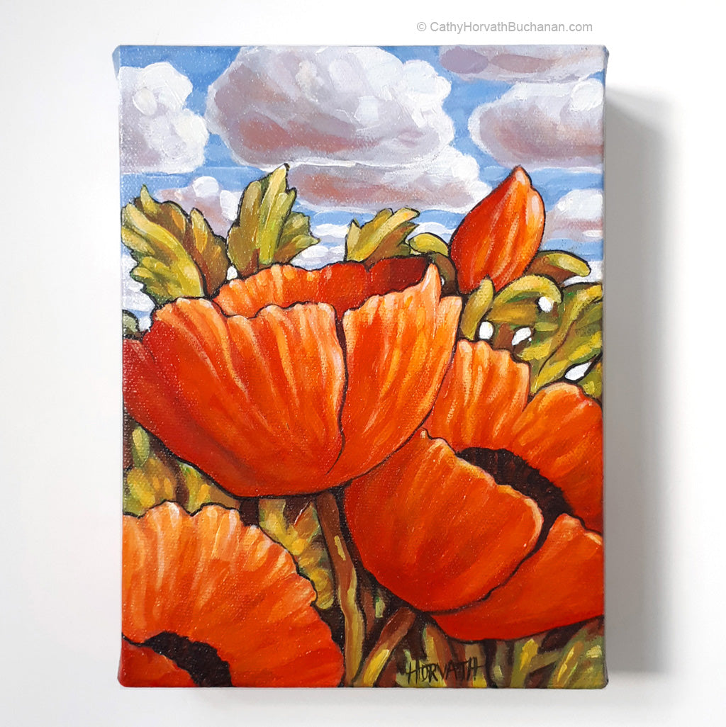 Poppyscape - Original Painting by artist cathy horvath buchanan