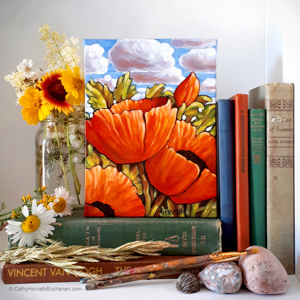 Poppyscape - Original Painting by artist cathy horvath buchanan