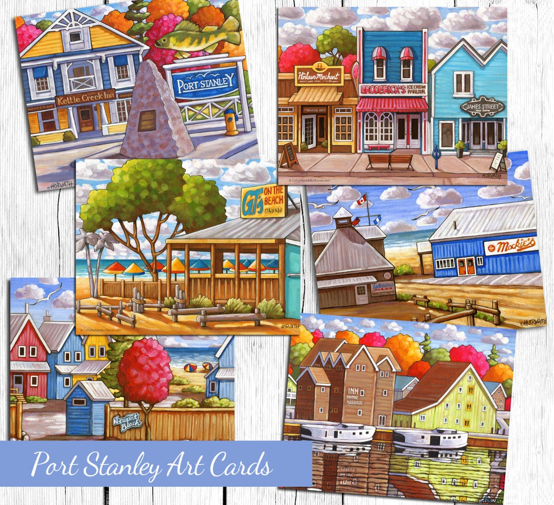 Port Stanley Brodericks Main St Scene Art Card, 5x7 Greeting Card