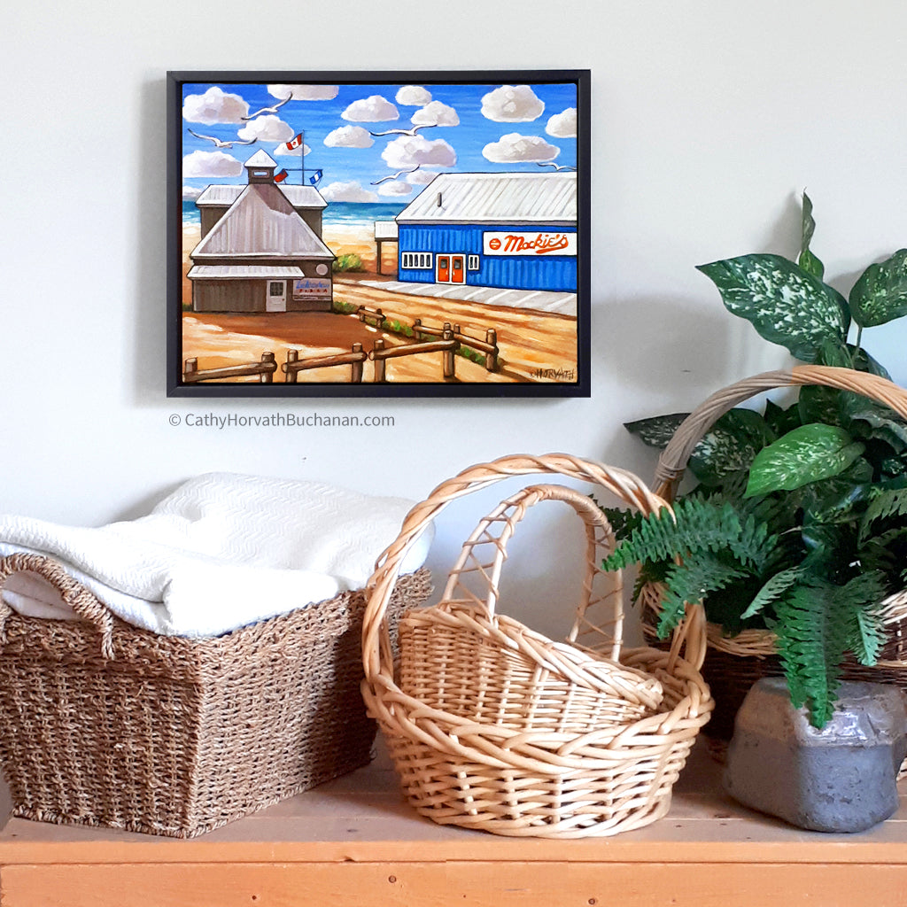 Port Stanley Mackies Beach, Framed Original Painting 12x16