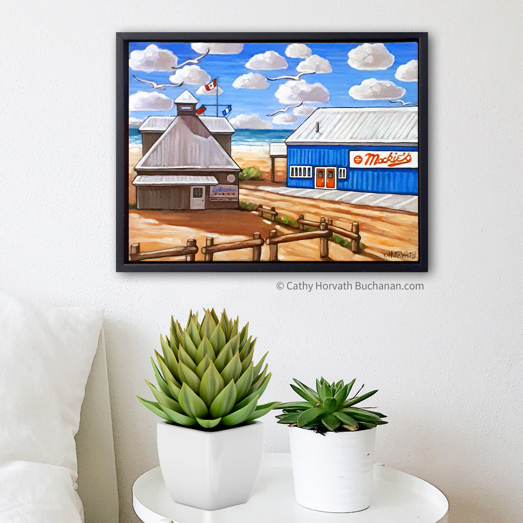Port Stanley Mackies Beach, Framed Original Painting 12x16