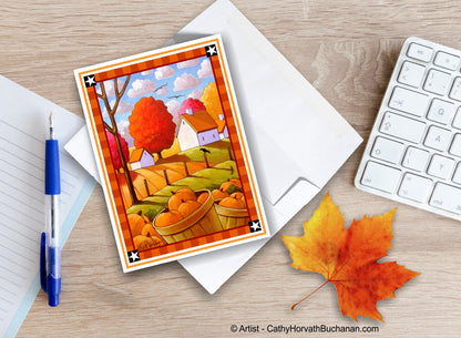 Printable Fall Crow Pumpkins Card kit, PDF Instant Download