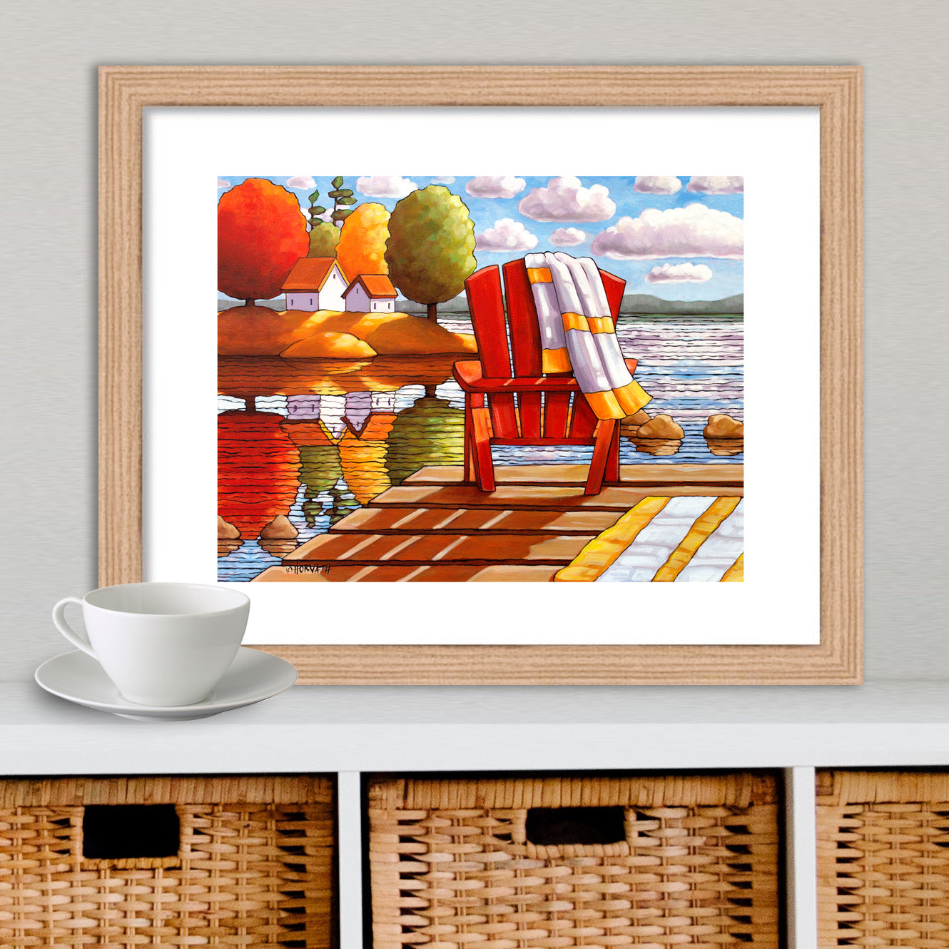 Red Deck Chair View - Art Print by Cathy Horvath Buchanan
