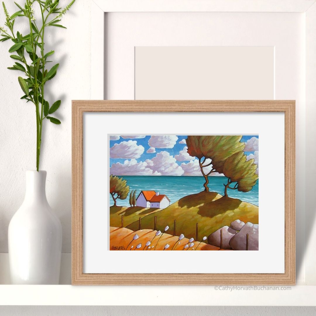 5x7 Set of 4 Coastal Beach Scenes Art Prints, Summer Seascape Collection