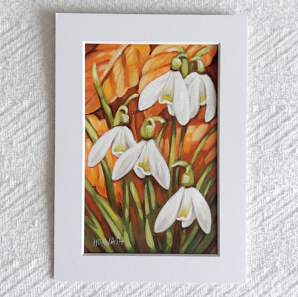 DAY 10 - Snow Drops Original Painting a Day