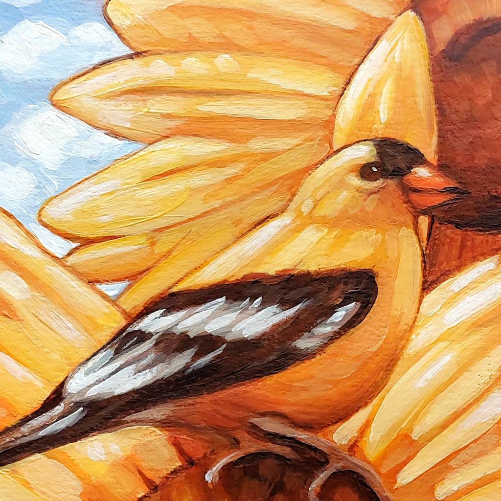 DAY 20 - Sunflower Finch Original Painting a Day