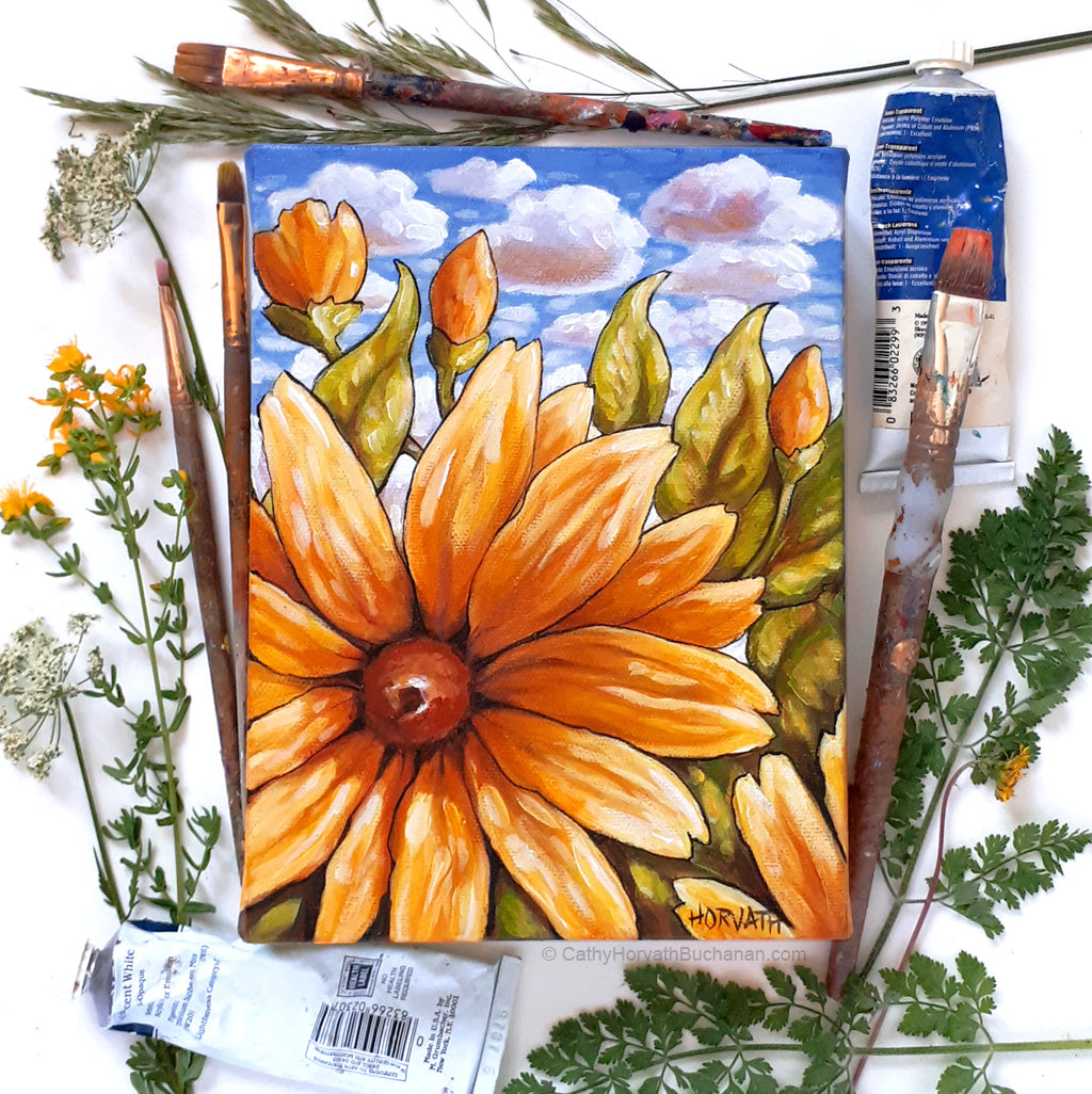 Sunflowerscape - Original Painting by artist cathy horvath buchanan
