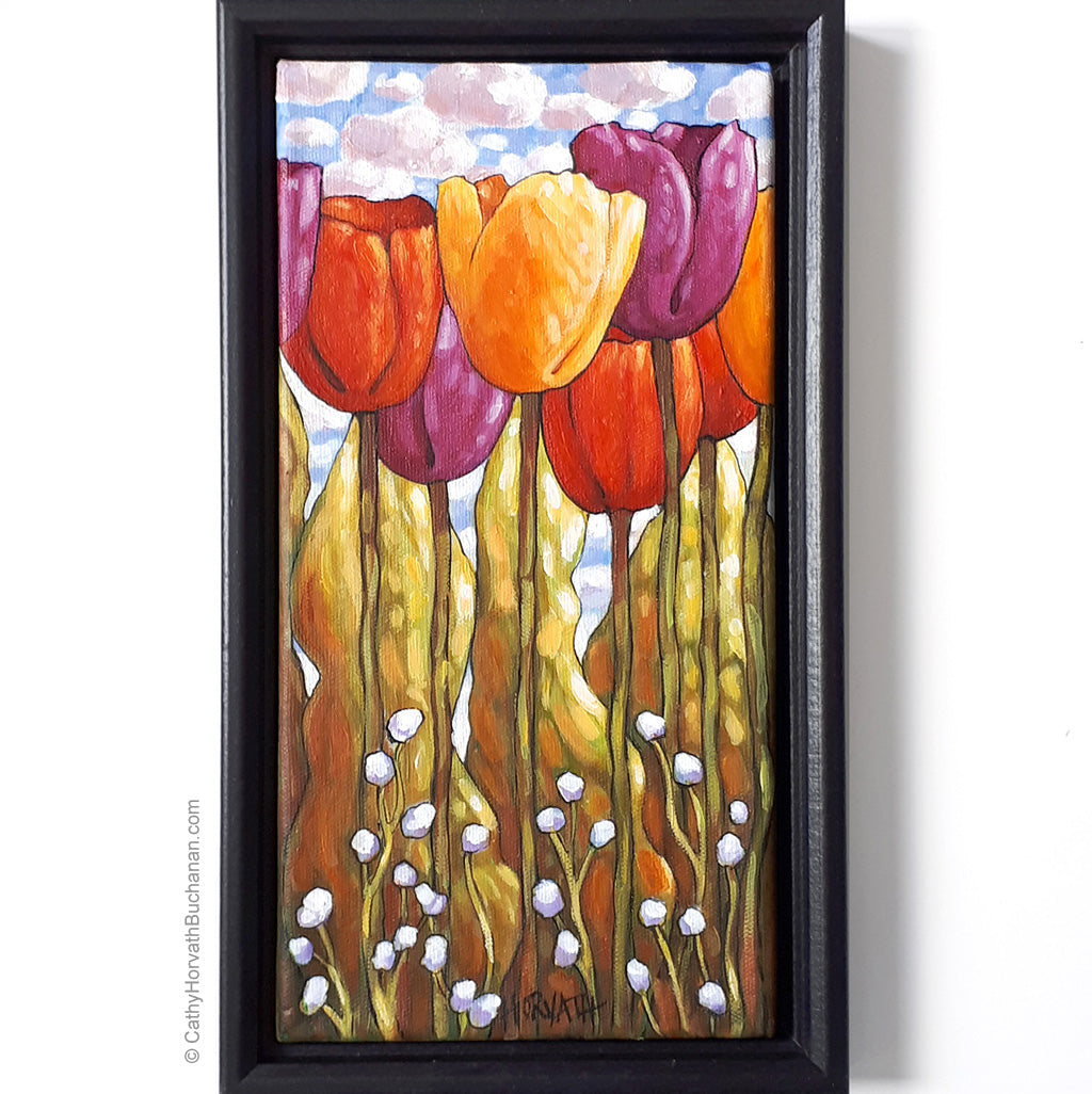 Tall Tulips I - Original Painting by artist cathy horvath buchanan