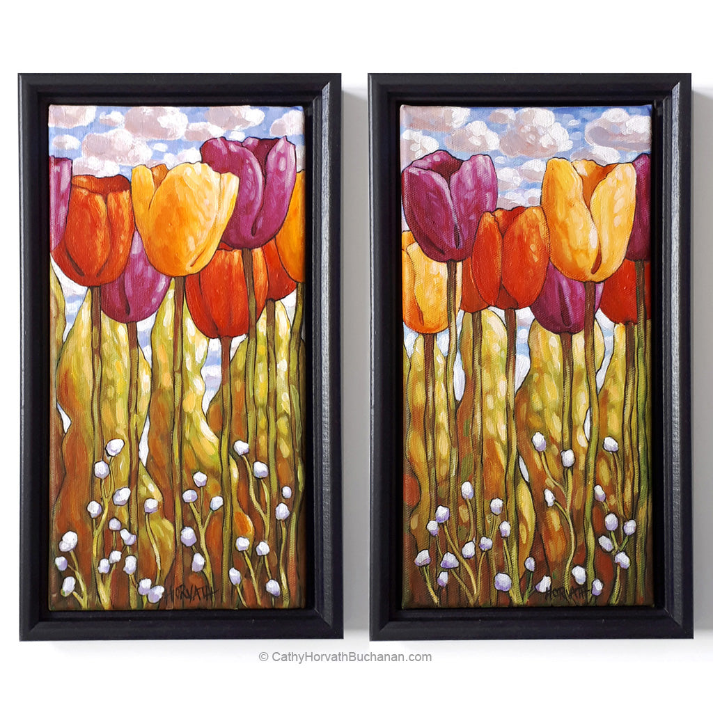 Tall Tulips setI - Original Painting by artist cathy horvath buchanan