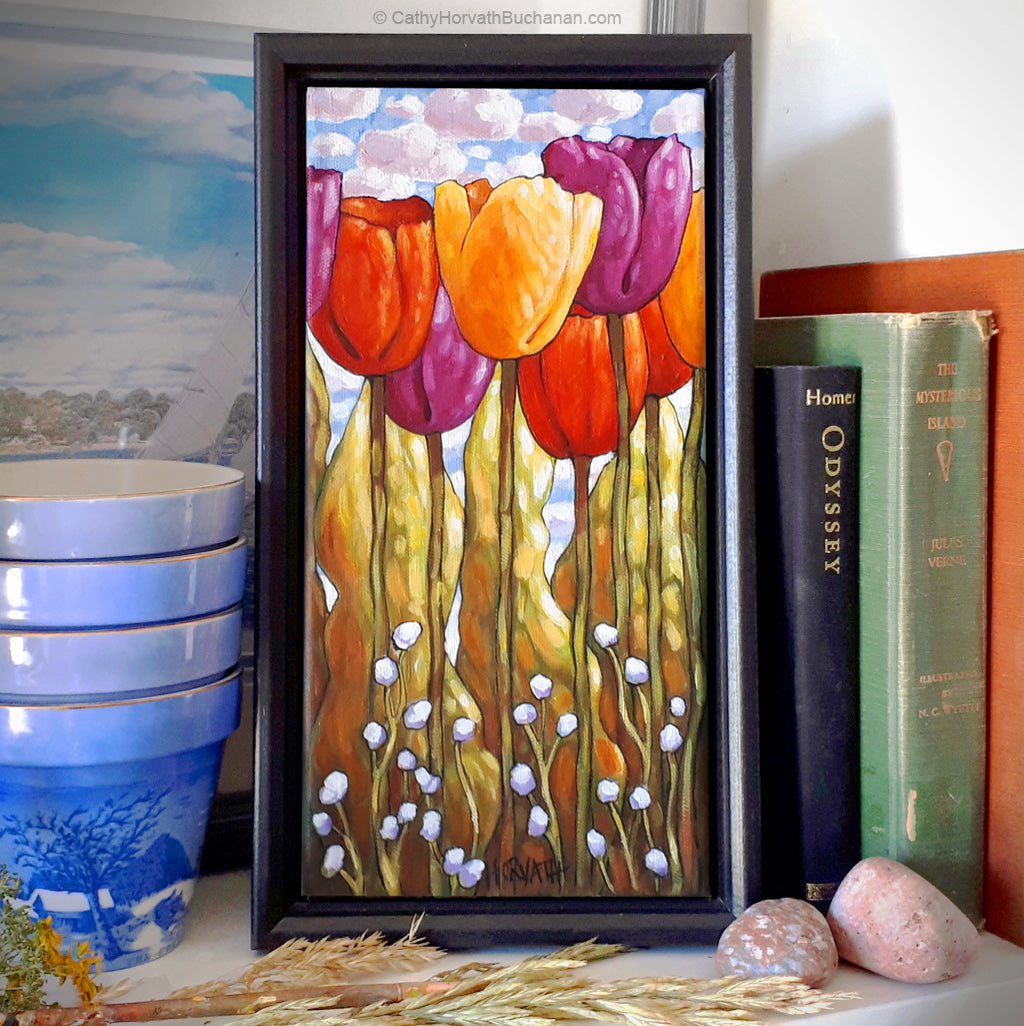 Tall Tulips I - Original Painting by artist cathy horvath buchanan