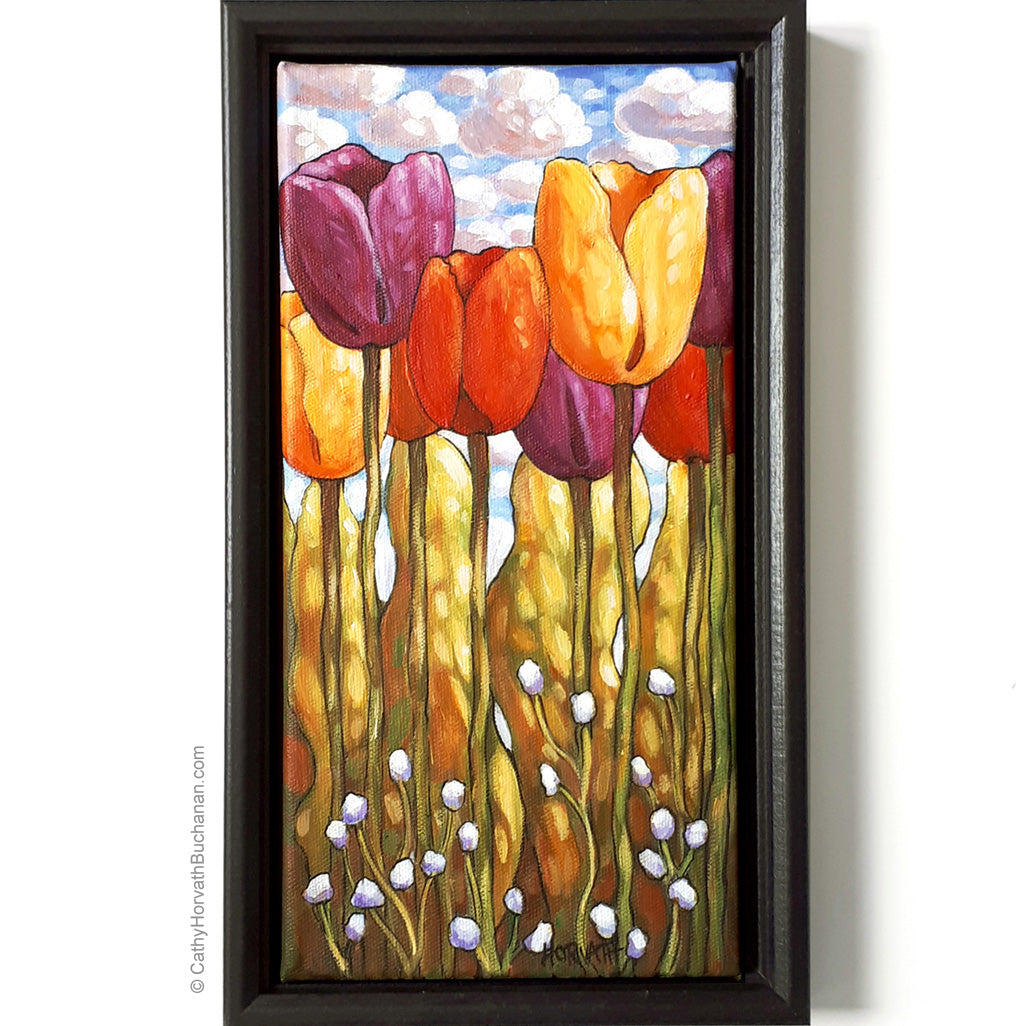 Tall Tulips II - Original Painting by artist cathy  horvath buchanan