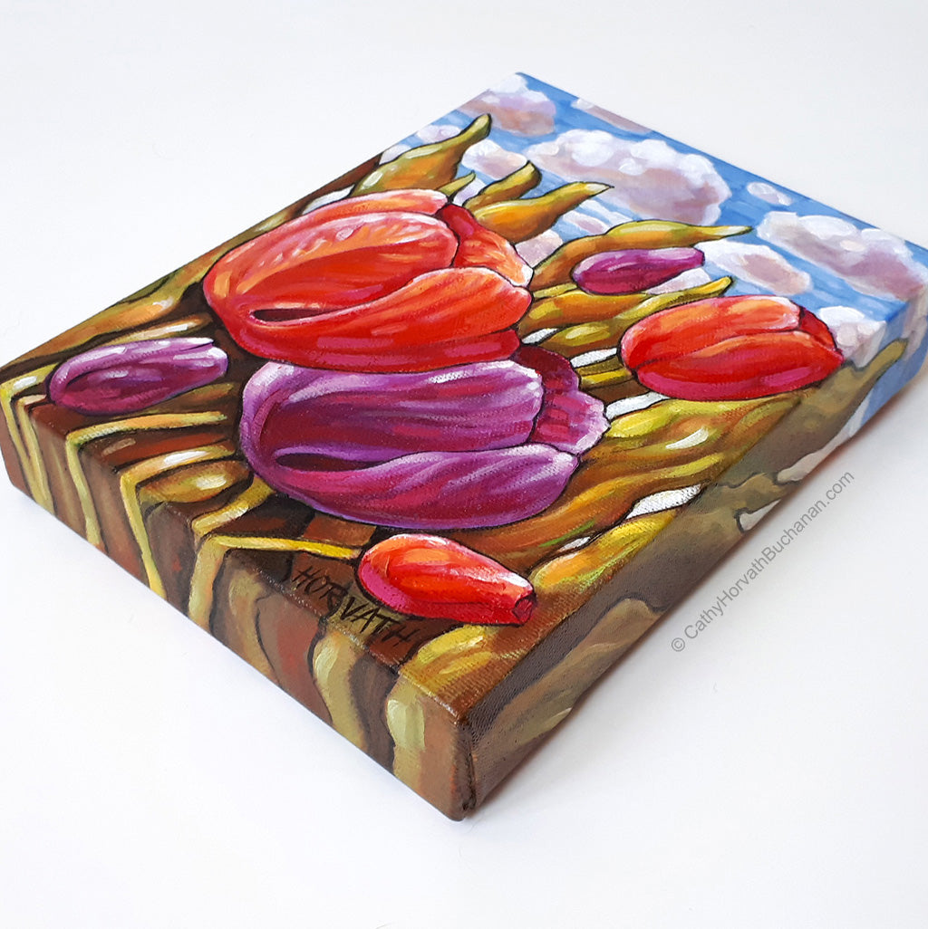 Tulipscape - Original Painting by artist cathy horvath buchanan