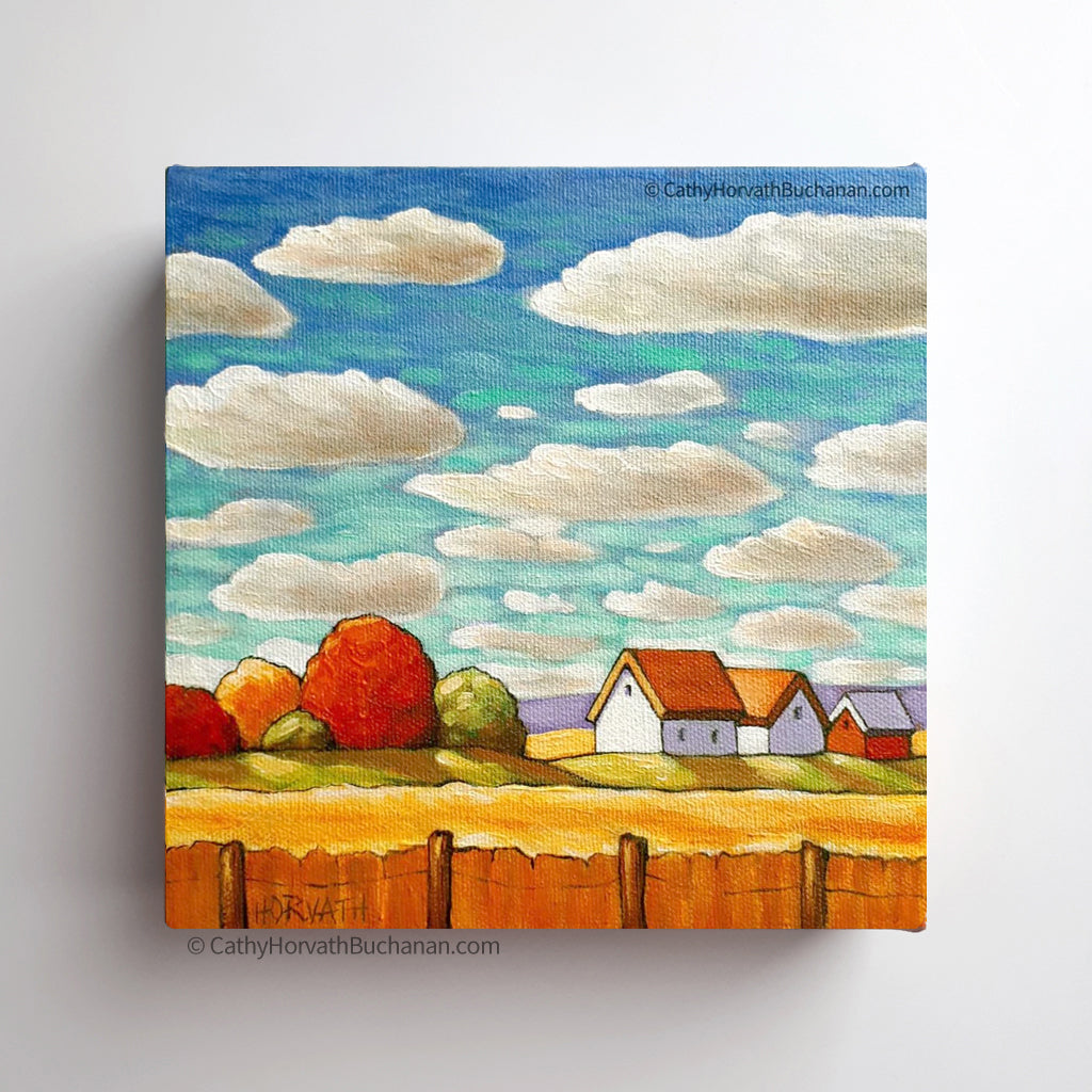 Turquoise Sky and Fields - Original Painting by Cathy Horvath Buchanan