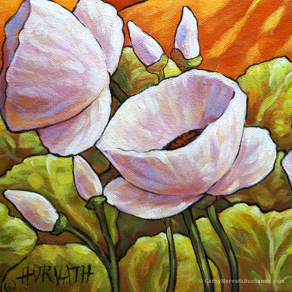 Country White Blossoms - Original Painting